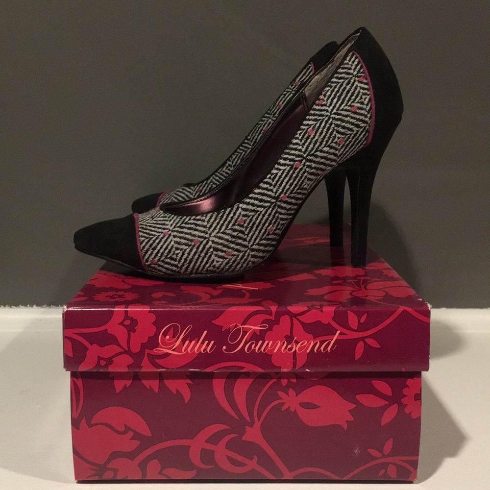 LuLu Townsend tweed stilettos